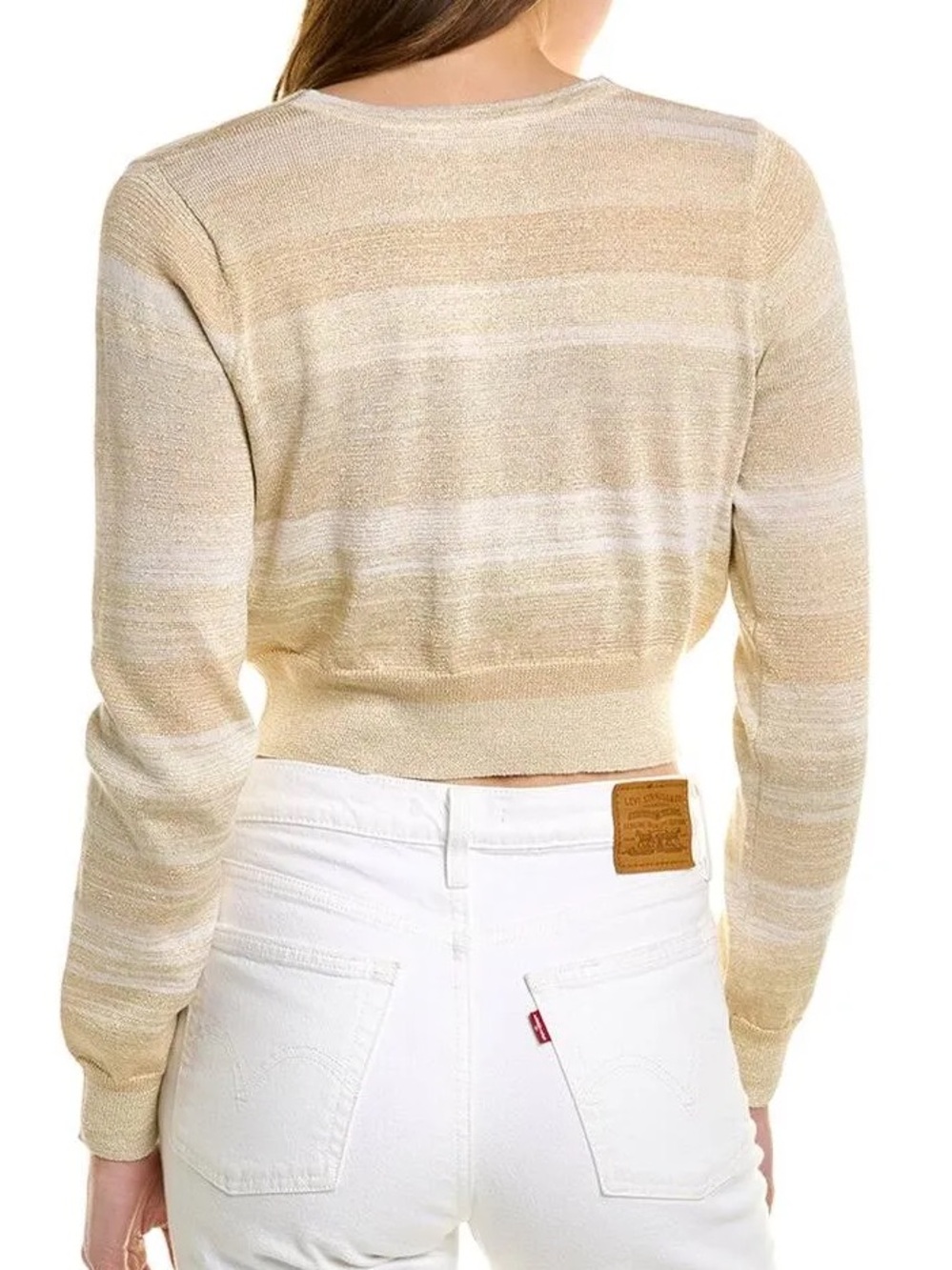 LoveShackFancy Asteria Cropped Cardigan in Wheatfield - Picture 3 of 8